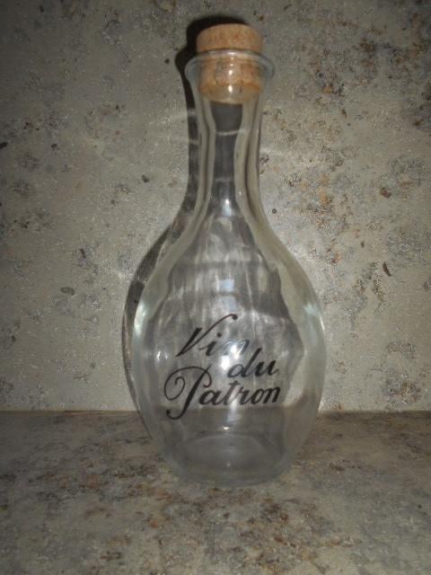 Belle bouteille avec bouchon en liège/Vin du Patron, Enlèvement ou Envoi, Comme neuf, Verre