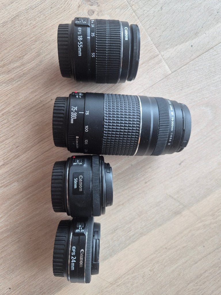 Canon EOS 250D + 4 lenzen + 64GB SD-kaart + accessoires, TV, Hi-fi & Vidéo, Canon, Comme neuf, Câble USB, Reflex miroir