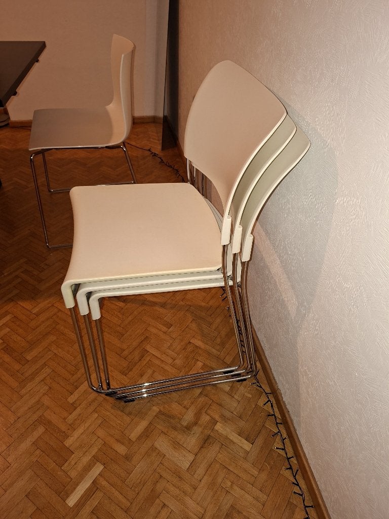 3x Design stoelen vitra, wit, Huis en Inrichting, Ophalen, Gebruikt, Wit