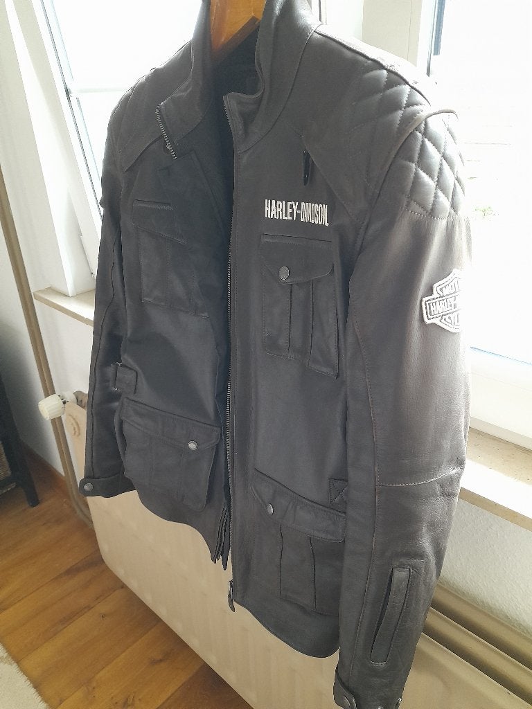 Prachtige lederen moto jas Harley Davidson, Motoren, Kleding | Motorkleding, Ophalen, Harley-Davidson, Heren, Jas | leer