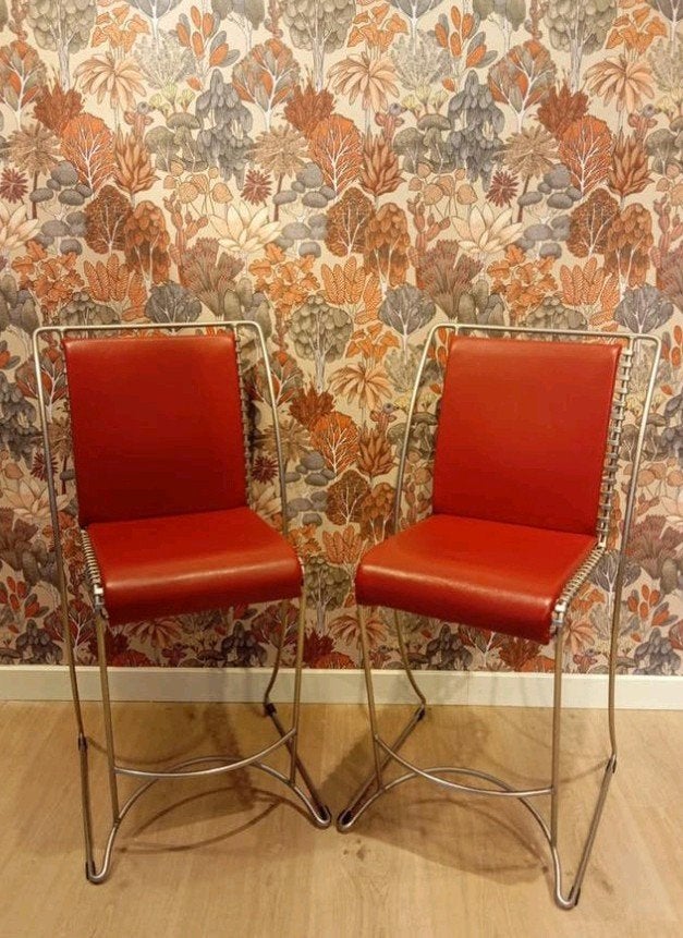 Design stoelen jaren 70, Maison & Meubles, Ameublement | Papier peint, Enlèvement, Rouge, Années 70