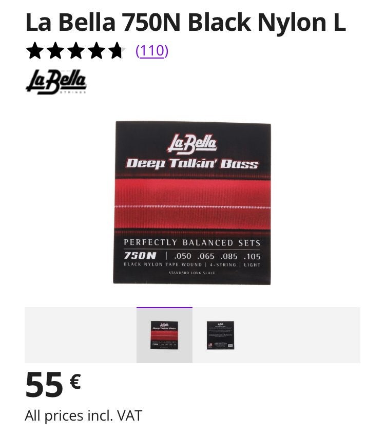 Cordes LaBella Black Nylon 750N, Enlèvement ou Envoi, Comme neuf