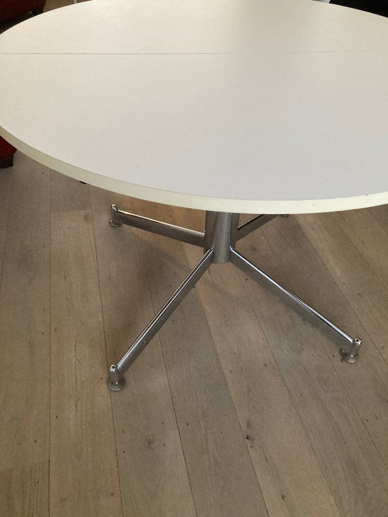 Tafel wit rond, Huis en Inrichting, Tafels | Eettafels, Ophalen, Overige materialen, Gebruikt, 100 tot 150 cm