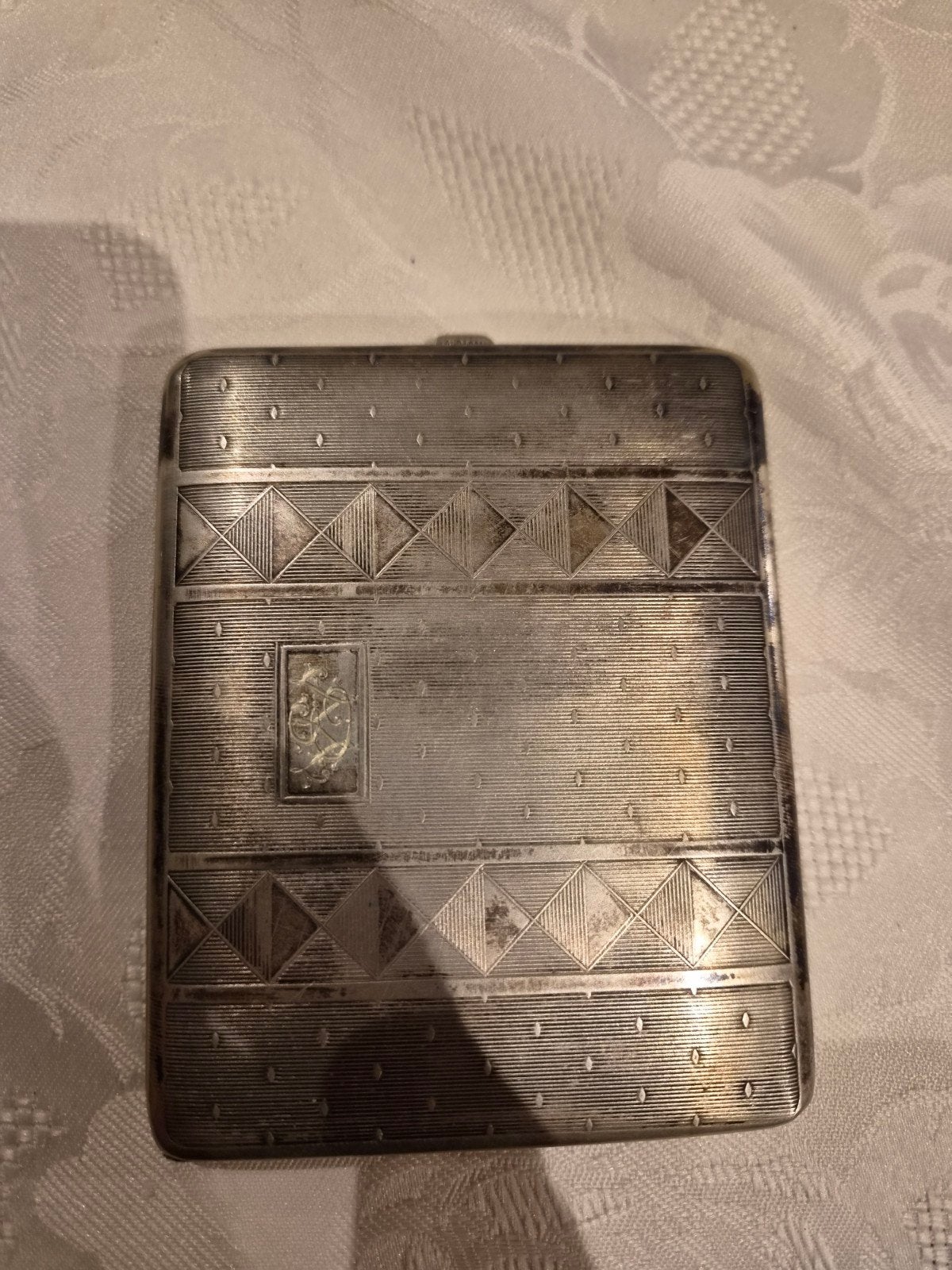 Antiek Art Deco Sigarettenetui – Zilver/Alpaca, Antiek en Kunst, Ophalen of Verzenden, Zilver