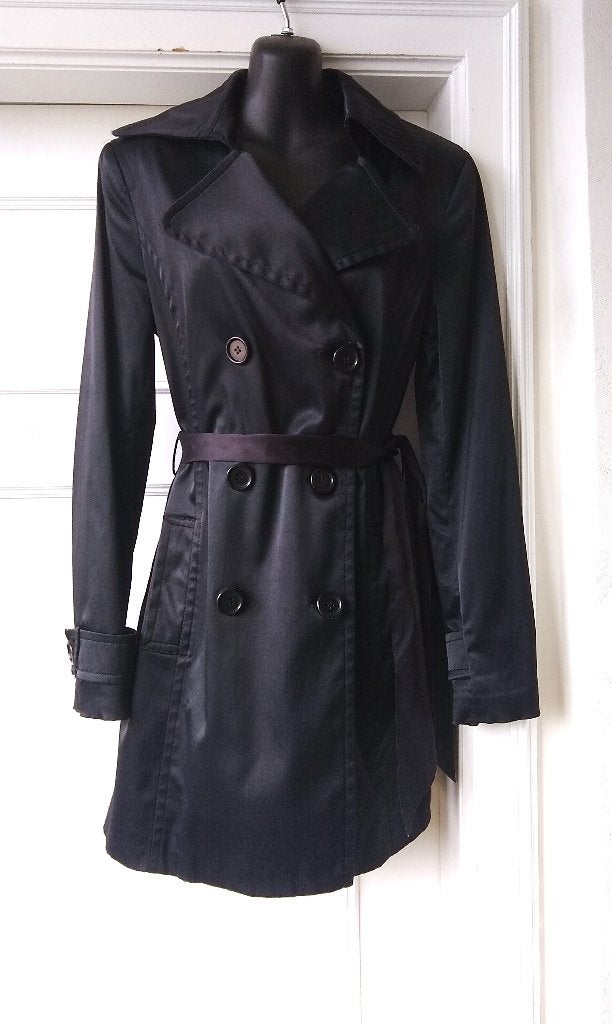Zara  zwarte trench coat / regenjas, maatje M (38), Maat 38/40 (M), Ophalen of Verzenden, Gedragen, Zara