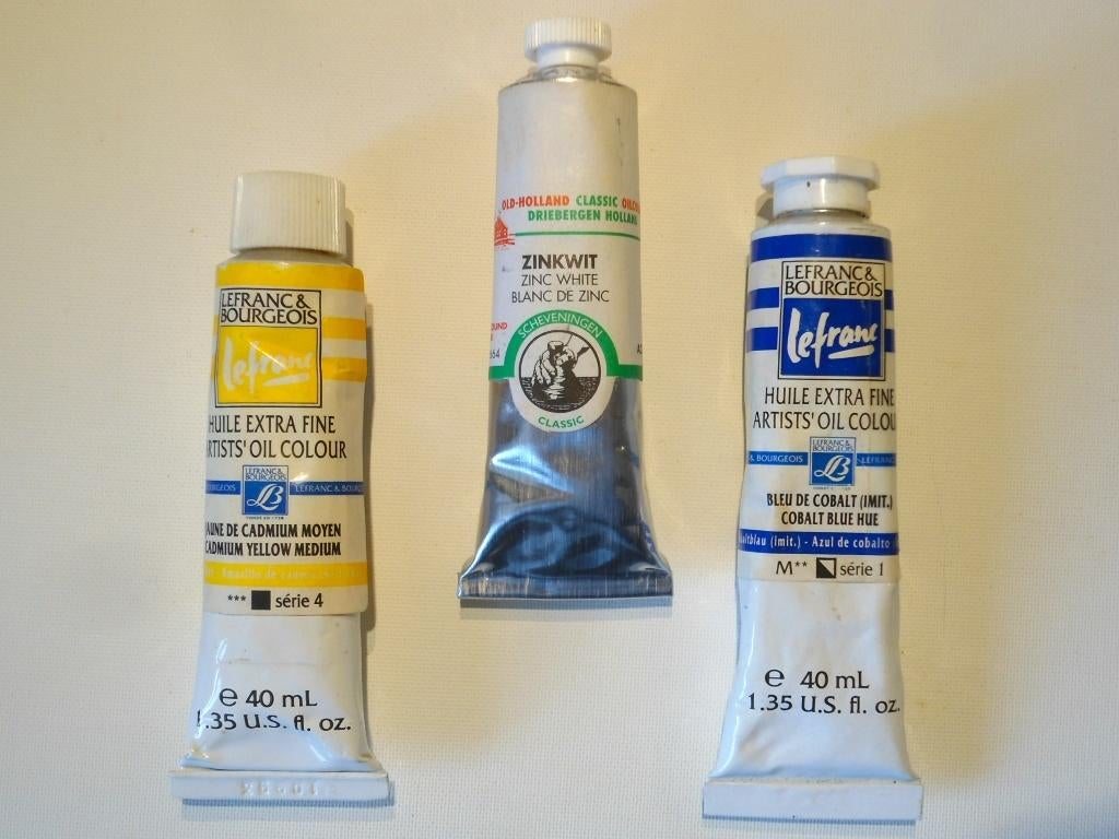 3 tubes fijne olieverf 40ml., Ophalen, Zo goed als nieuw, Olieverf