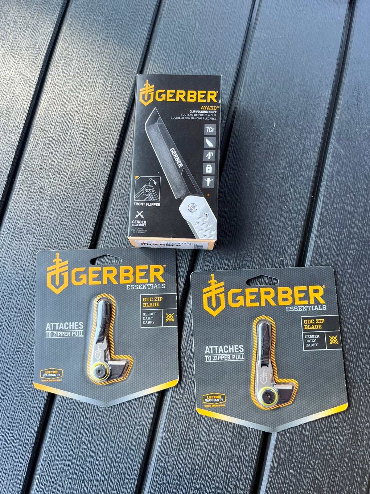 Nieuwe Gerber EDC Messenset – 1x Ayako Vouwmes & 2x GDC Zip, Collections, Enlèvement