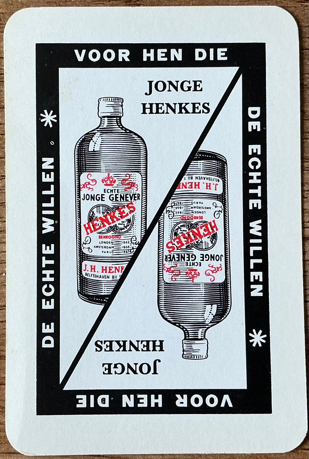 Splk HENKES GENEVER/DE ECHTE WILLEN, Ophalen of Verzenden, Zo goed als nieuw, Speelkaart(en)