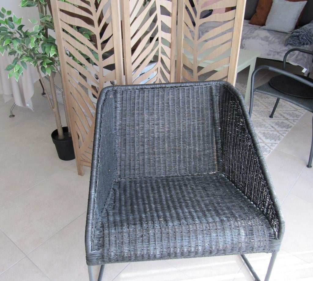 stoel, Huis en Inrichting, Stoelen, Ophalen, Zwart, Riet of Rotan, Zo goed als nieuw
