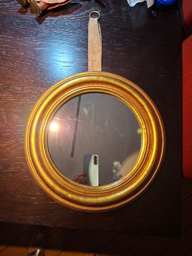 Miroir rond, Huis en Inrichting, Woonaccessoires | Spiegels, Ophalen, Gebruikt, Rond