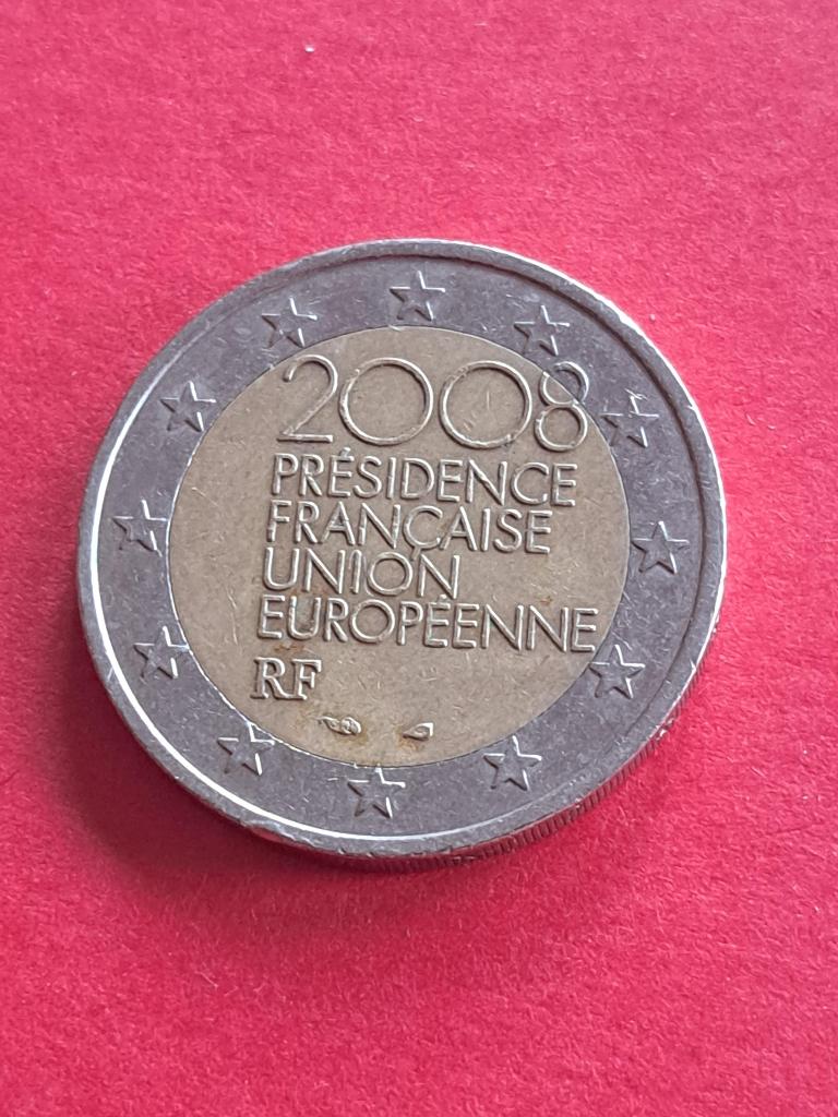 2008 Frankrijk 2 euro Voorzitterschap EU, Postzegels en Munten, Munten | Europa | Euromunten, Verzenden, Frankrijk, 2 euro, Losse munt
