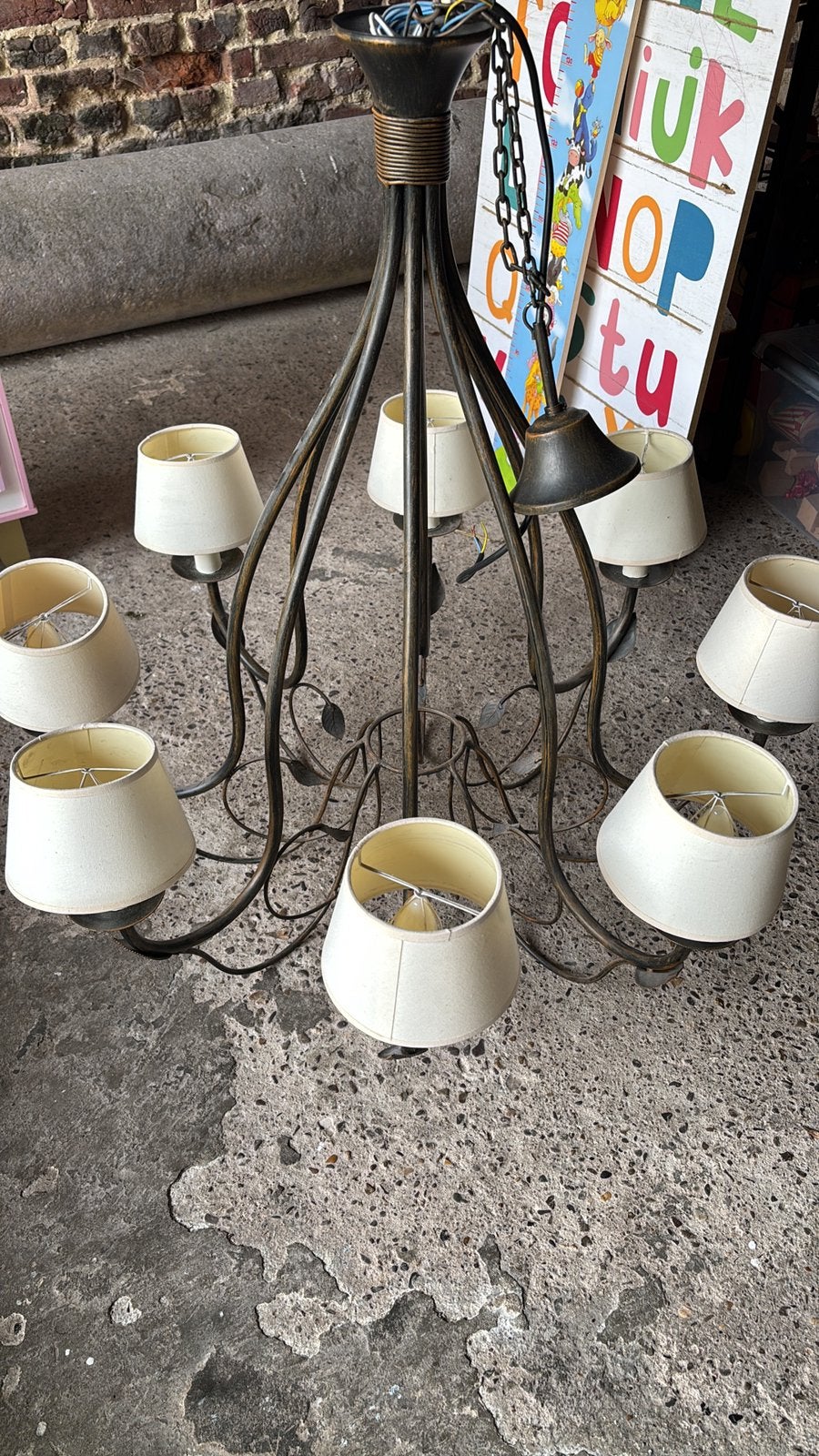 Lustre en fer forgé, Enlèvement, Comme neuf