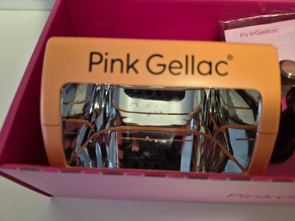 Pink Gellac starterset met 1 neutrale kleur, Gebruikt, Ophalen of Verzenden, Handen en Nagels, Make-up
