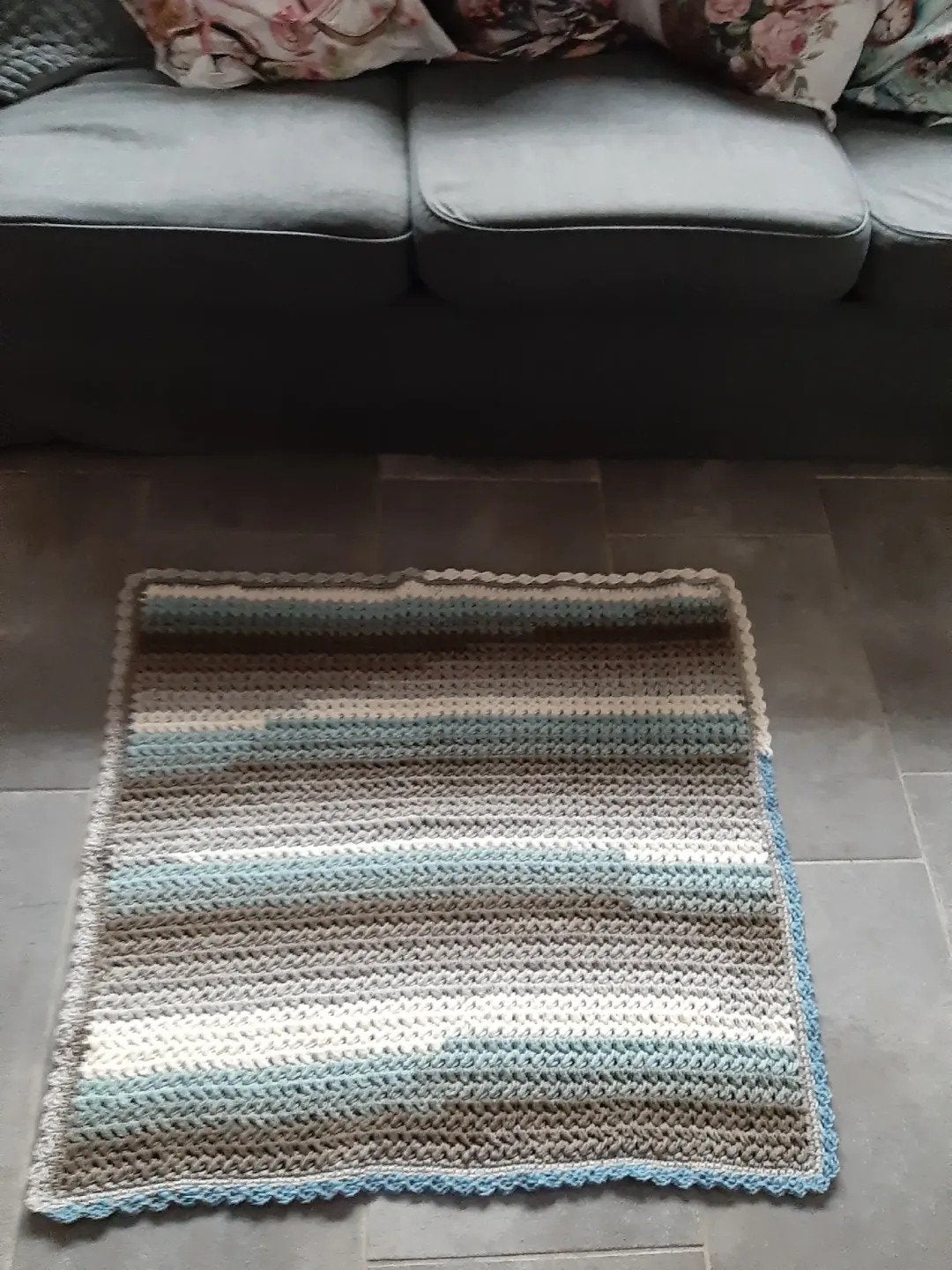 handgemaakt katoenen vloerkleed, Ophalen of Verzenden, Grijs