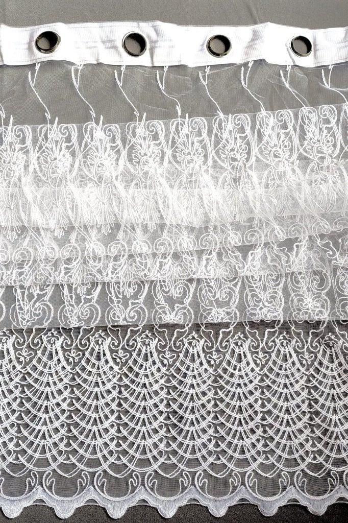 rideau transparent dentelle, Neuf, Enlèvement ou Envoi, Avec anneaux, Rideau