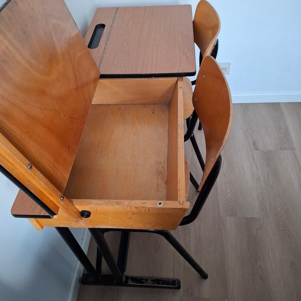 Antiek schoolbankje kinderen, Kinderen en Baby's, Ophalen, Gebruikt, Tafel(s) en Stoel(en)