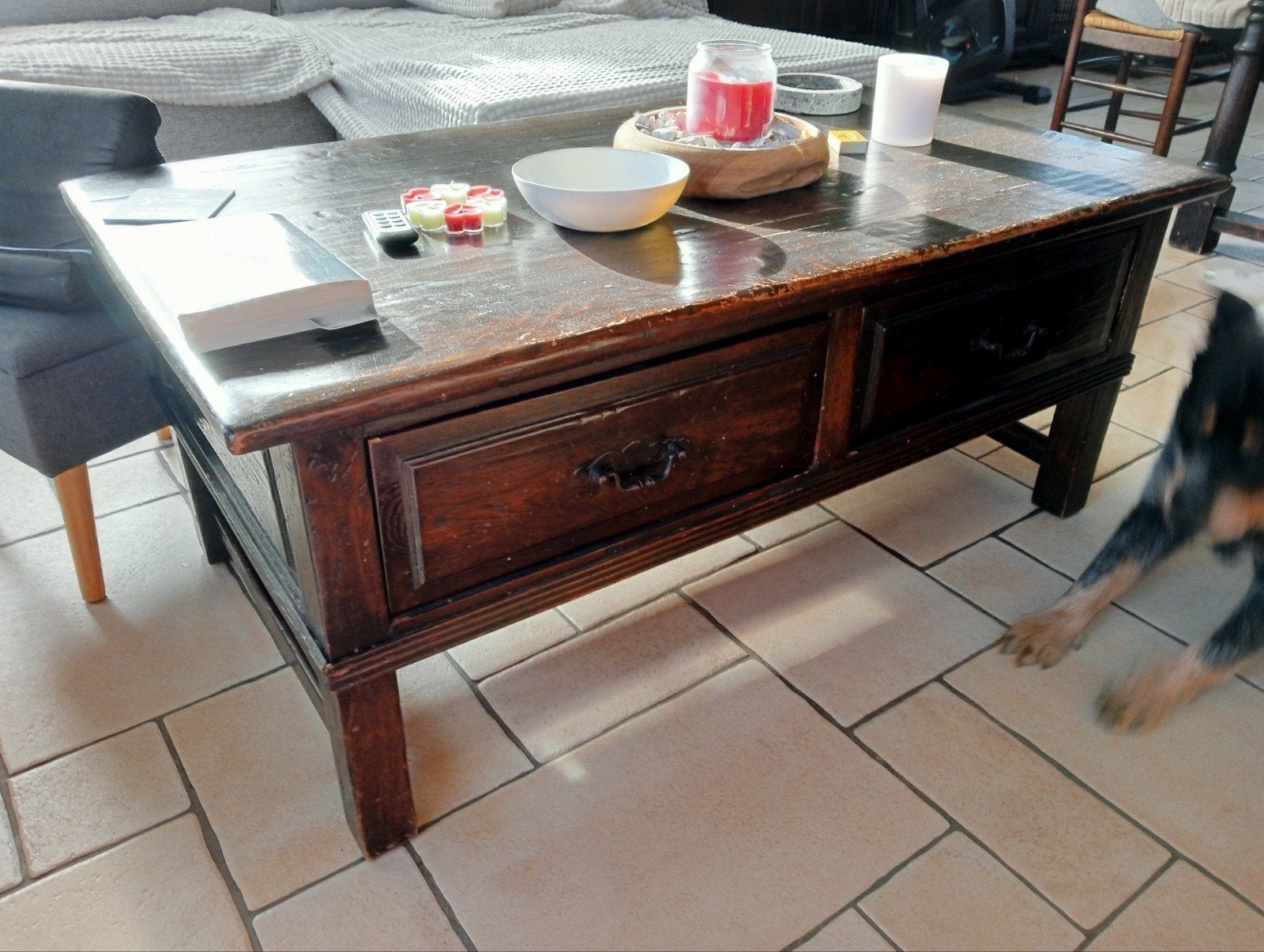 salontafel, Ophalen