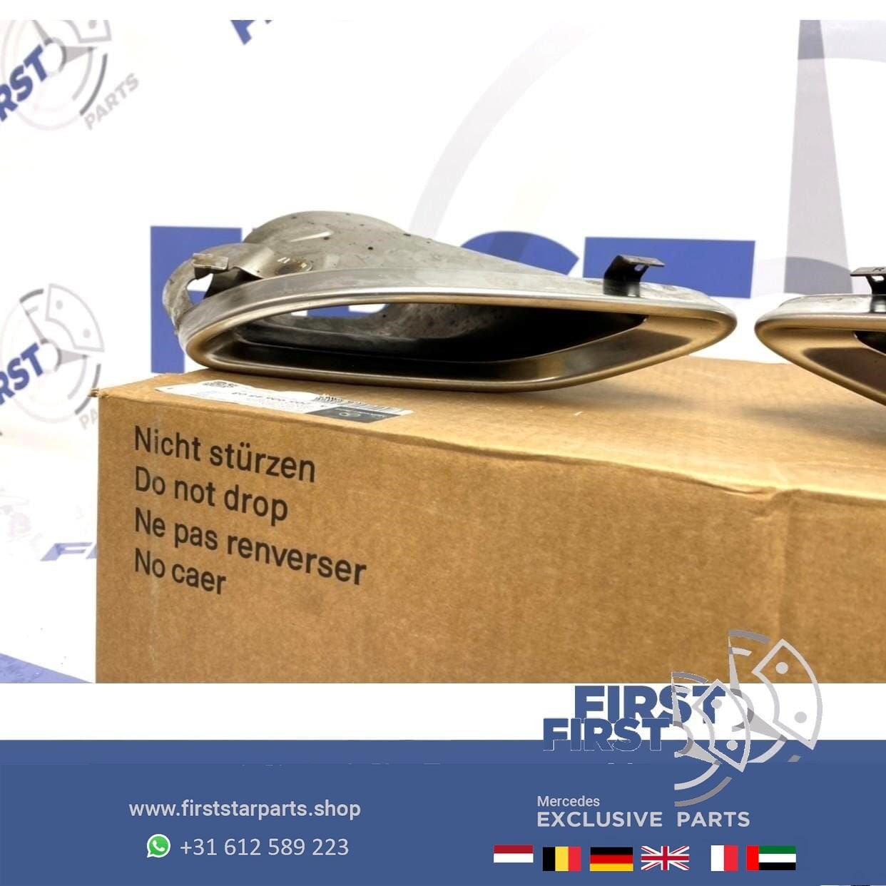 W205 C205 AMG LINE UITLAAT SIERSTUKKEN L/R Mercedes C Klasse, Gebruikt, -, Ophalen of Verzenden, -