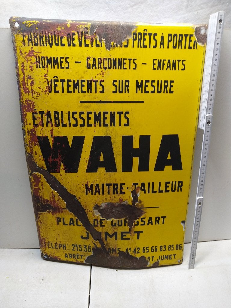Plaque émaillée  année 50, Enlèvement ou Envoi, Utilisé, Panneau publicitaire