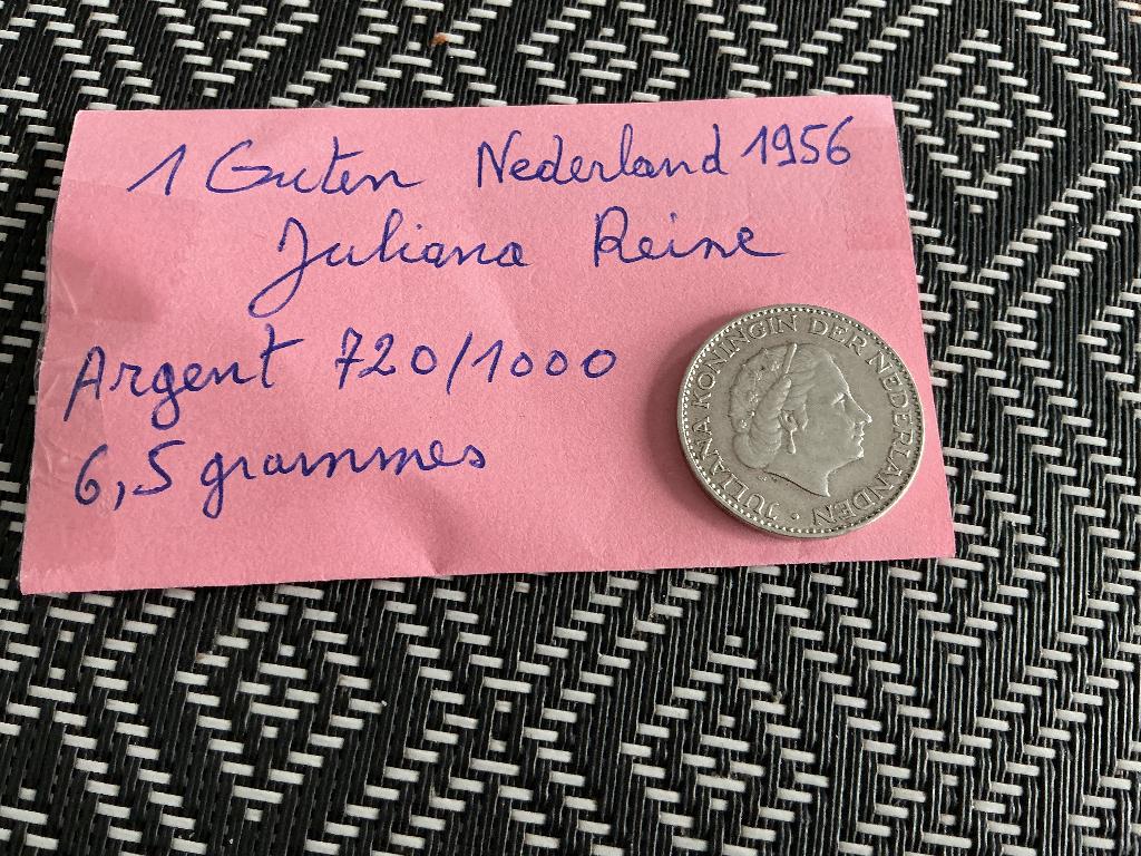 Pièce argent, 1G nerderland 1956, Postzegels en Munten, Munten | Nederland, Ophalen, Zilver