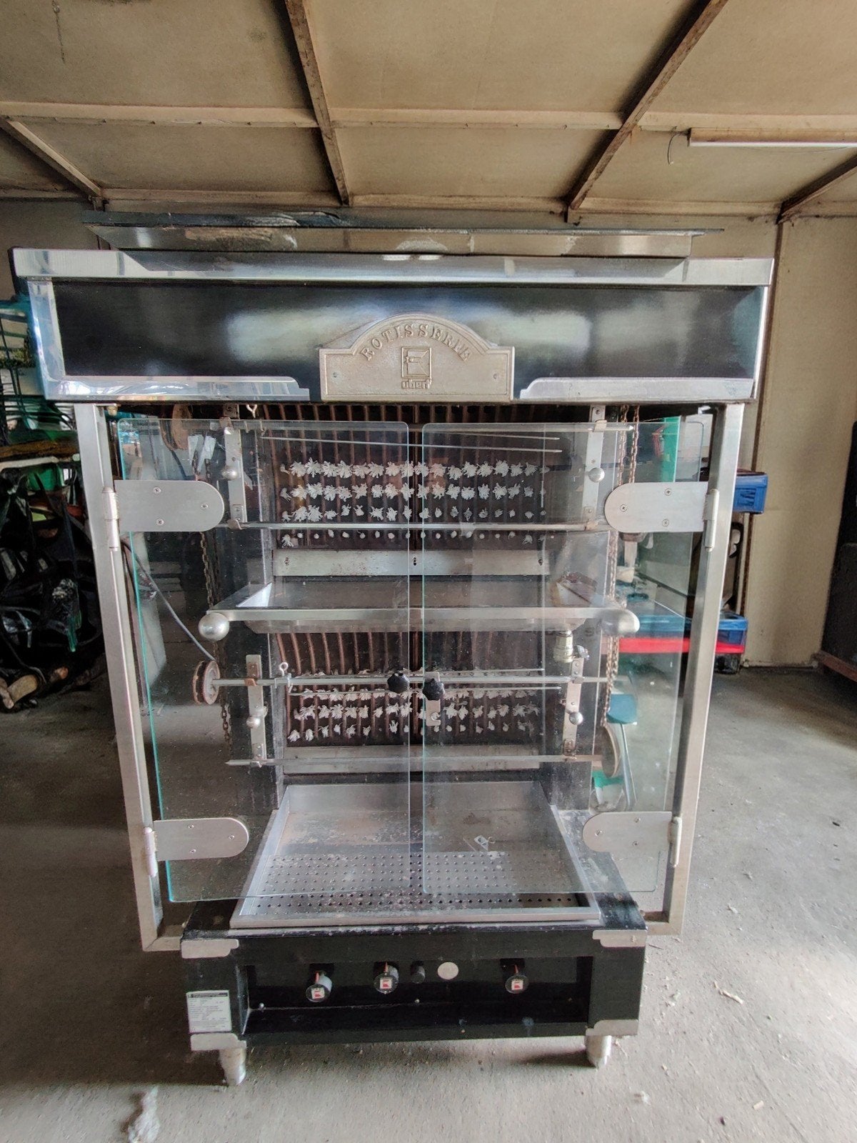 UBERT Rotisserie / Kippengrill met 4 spiezen, Articles professionnels, Enlèvement, Utilisé