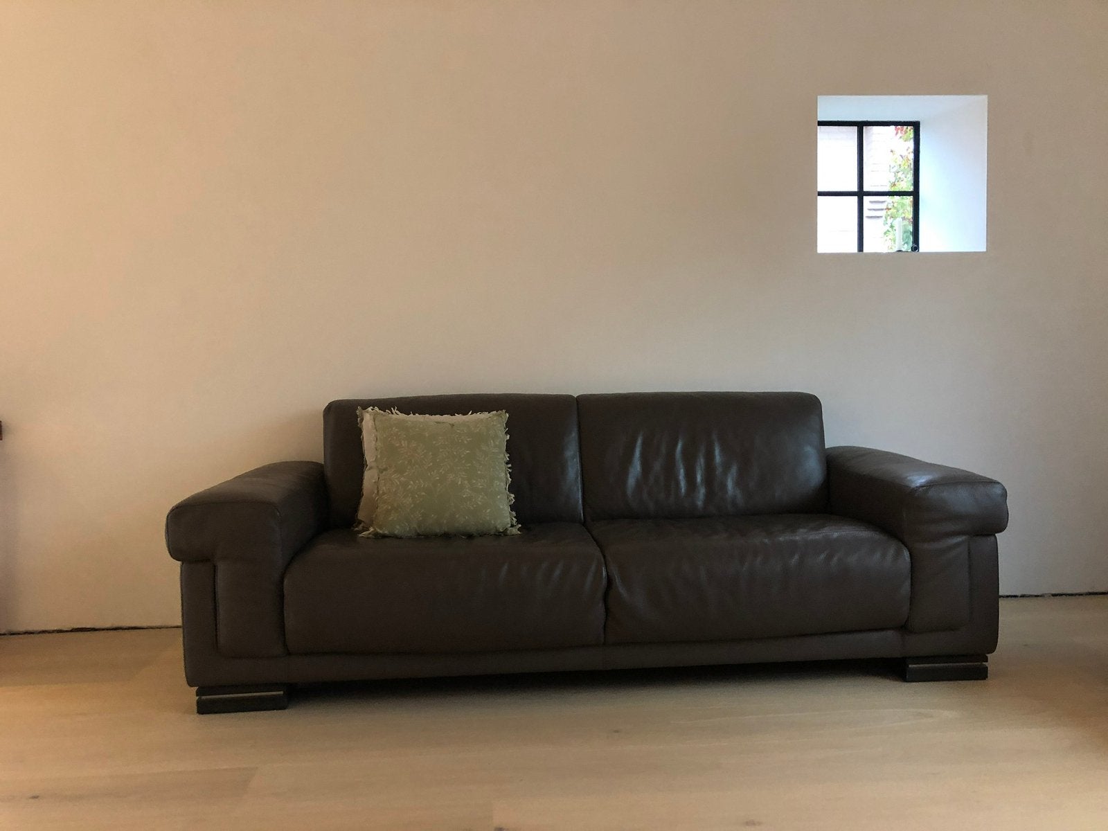 Zetel Natuzzi Leder, Huis en Inrichting, Ophalen, Driepersoons, Zo goed als nieuw, Rechte bank