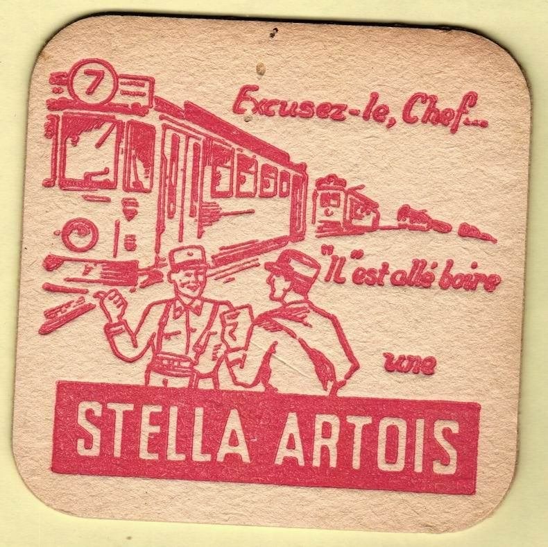 s/b bière Stella Artois: 9,5x9,5cm, Ophalen of Verzenden, Zo goed als nieuw, Viltje(s), Stella Artois