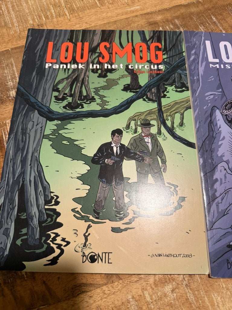 2 strips Lou Smog nr 6 & 7 - G. Van Linthout, Boeken, G. Van Linthout, Ophalen of Verzenden, Zo goed als nieuw, Meerdere stripboeken