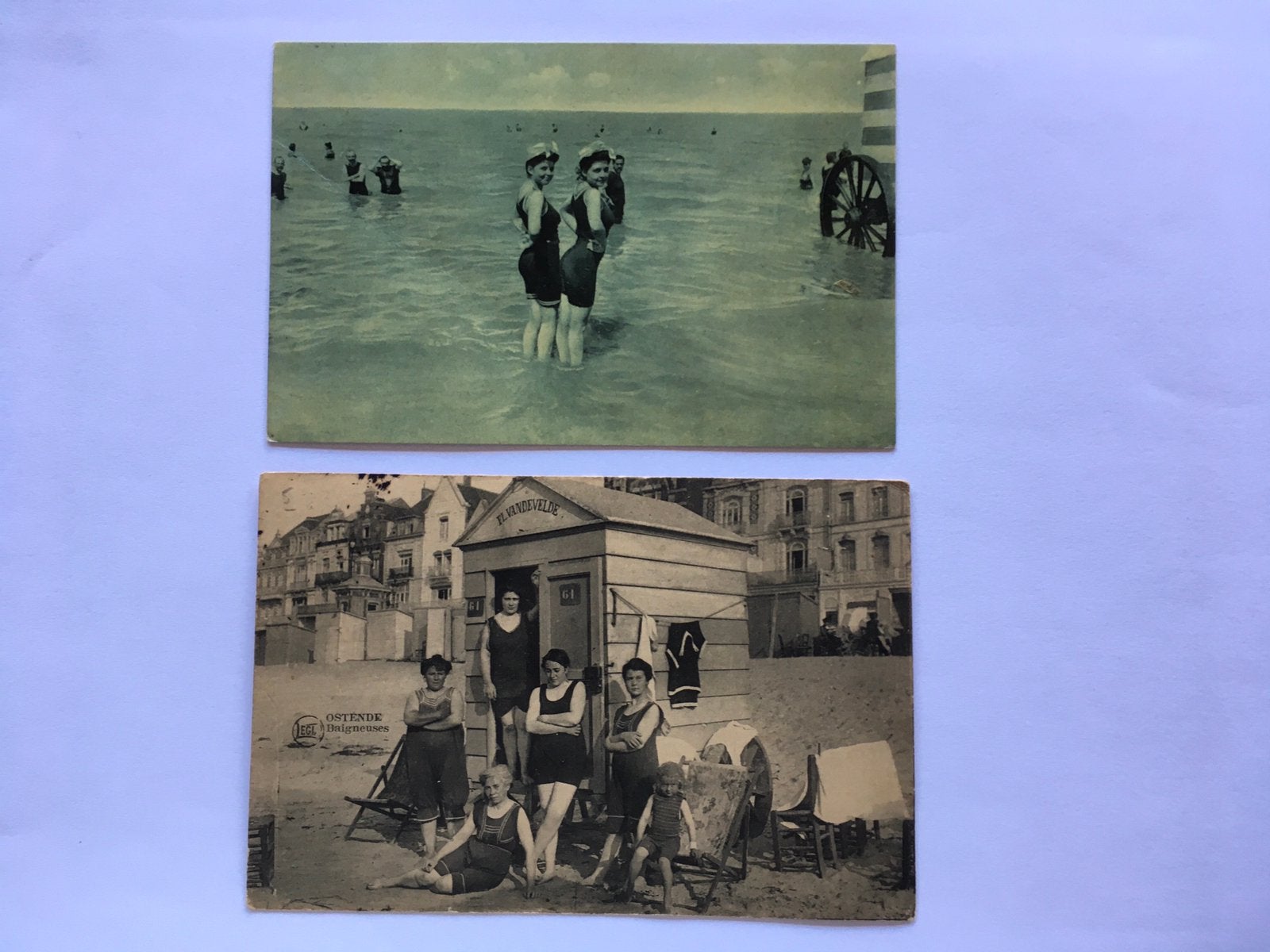 2 oude postkaarten Oostende, Verzamelen, Verzenden, Gelopen