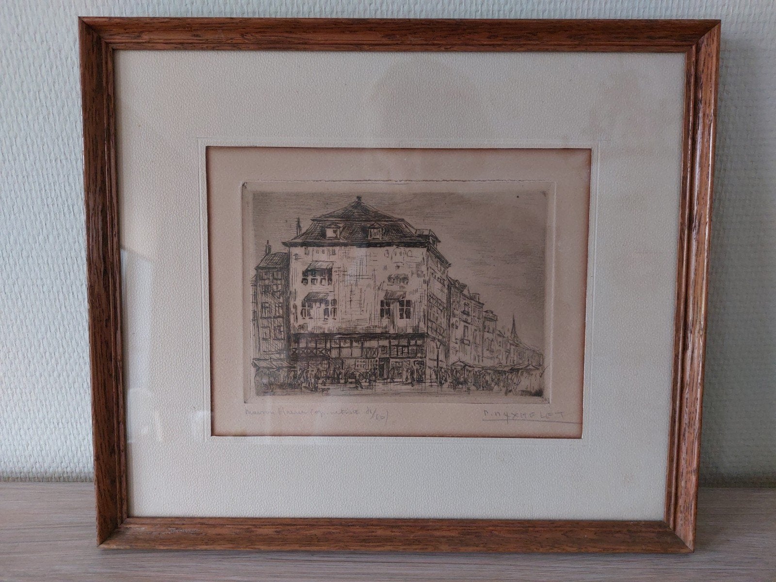 Gravure de Paul Daxhelet, Antiquités & Art, Eau-forte, Enlèvement ou Envoi, Signé, Vue urbaine