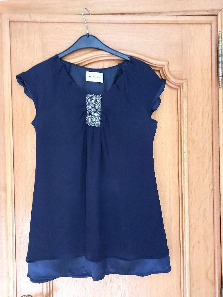 Blouse mauve "Minuet" - taille 38, Kleding | Dames, Paars, MINUET PETITE, Zo goed als nieuw, Ophalen