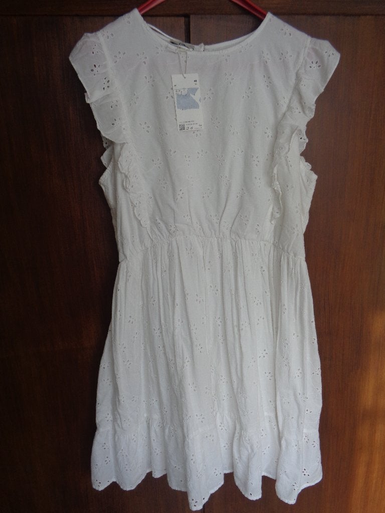 Robe blanche en coton taille 48, Neuf, Taille 46/48 (XL) ou plus grande, Enlèvement ou Envoi, Longueur genou