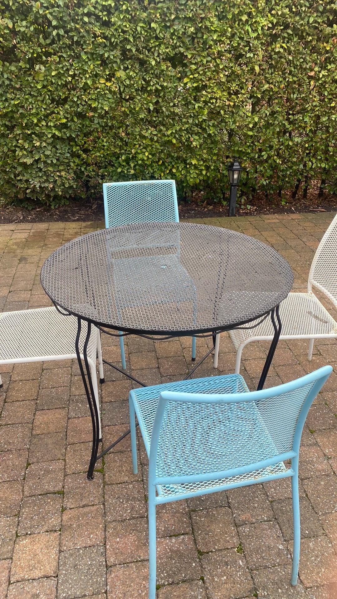 Ijzeren ronde tafel en 4stoelen, Salons de jardin, Utilisé, Autres matériaux, Enlèvement