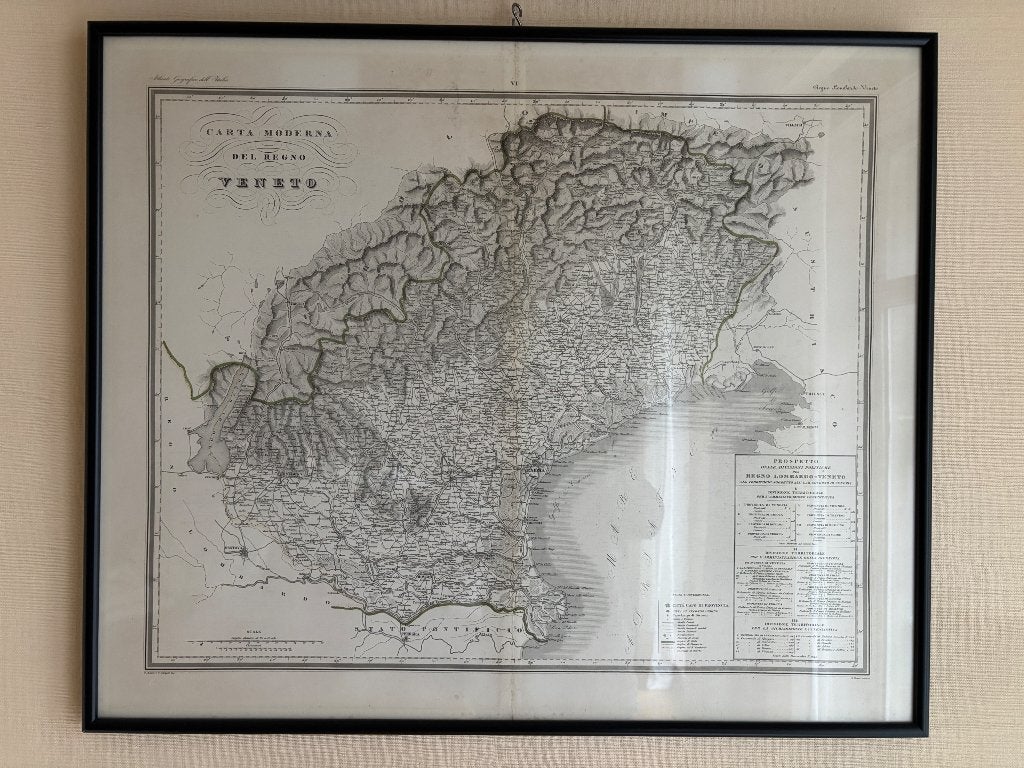 Oude kaart van het Koninkrijk Venetië, Verzamelen, Ophalen, Voor 1920, Italië