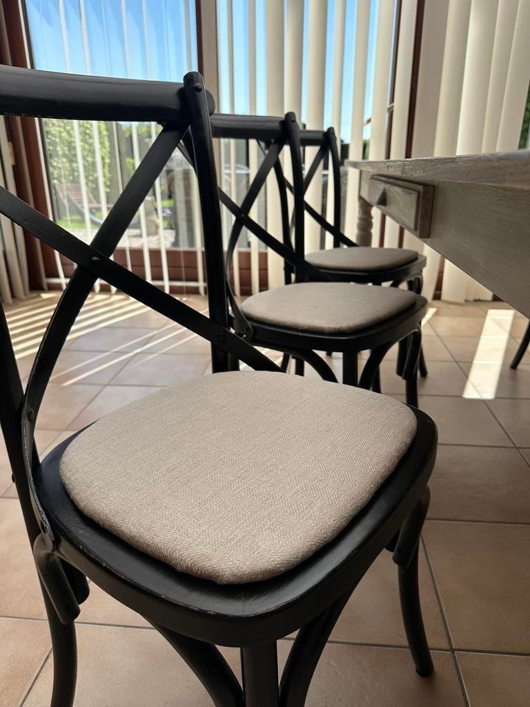 6 landelijk stoelen Cross chairs, Huis en Inrichting, Stoelen, Ophalen, Stof