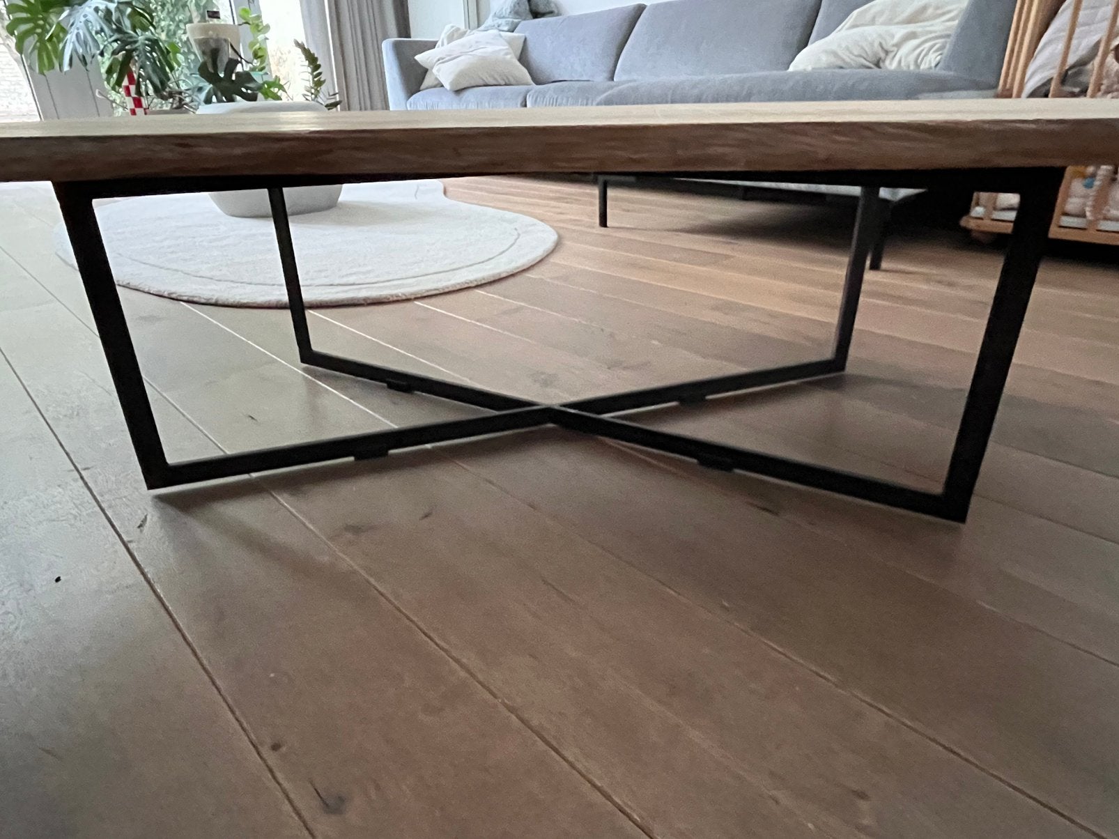 Salontafel (hout) te koop, Huis en Inrichting, Ophalen, Gebruikt, 100 tot 150 cm, 50 tot 100 cm