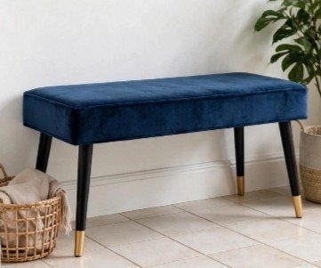 Banc velours bleu Lifa Living BARCELONA - NEUF scellé - 55€, Enlèvement, Neuf
