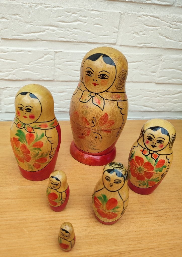 Russische nestpoppen Matroesjka, 6-delig. Authentiek USSR, Ophalen of Verzenden, Gebruikt