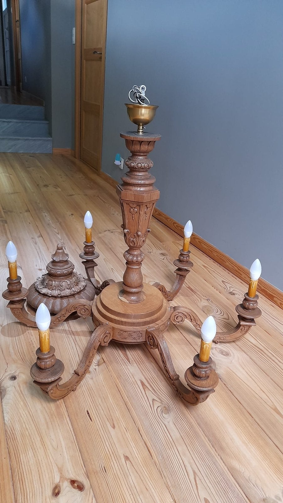 Lustre ancien en bois, Enlèvement, Utilisé, Bois