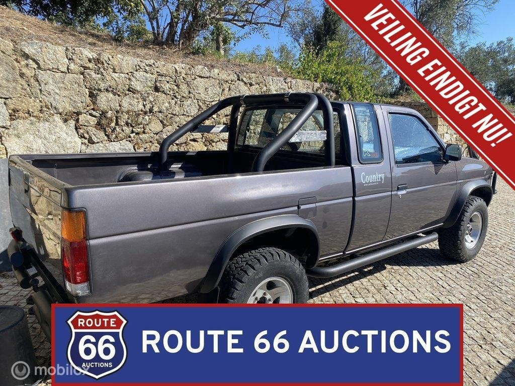 Nissan Pick-Up King Cab 4x4 Country | 1992 | Route 66 Auctio, Auto's, Zwart, Bedrijf, Handgeschakeld, Overige carrosserie