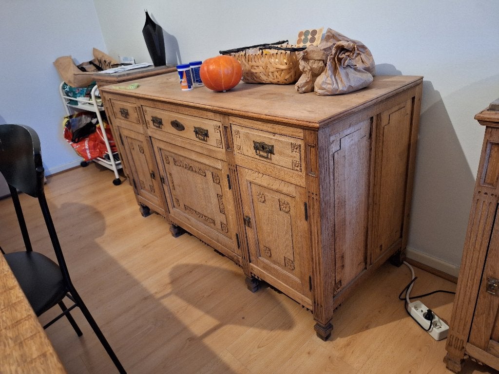 eiken dressoir, Ophalen, Gebruikt, Eikenhout, 25 tot 50 cm