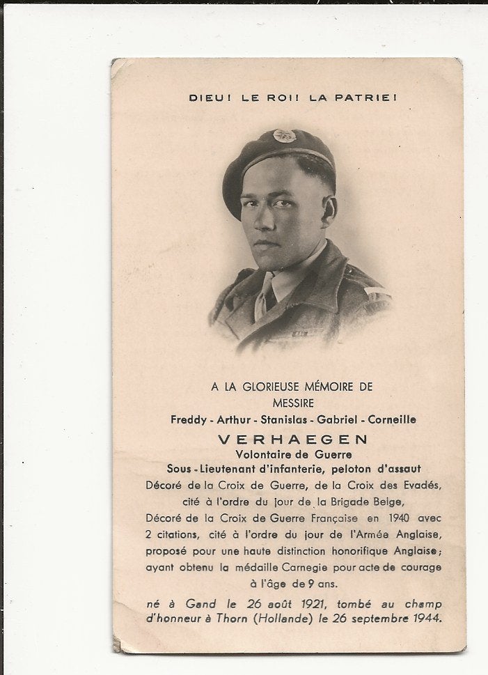 wo2 piron doodsprentje foto verhaegen o/lt +thorn 1944, Ophalen of Verzenden, Landmacht, Foto of Poster