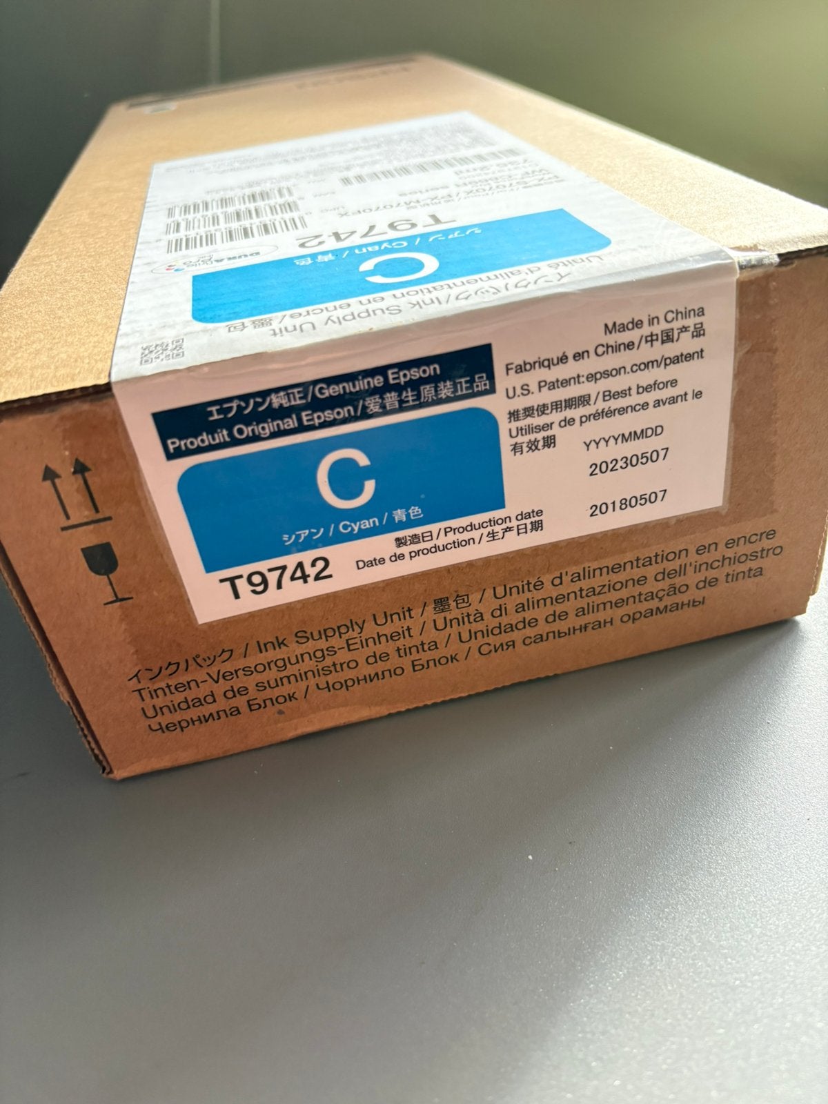 Cartouche Epson T9742 Cyan (C) – Originale, Informatique & Logiciels, Fournitures d'imprimante, Neuf, Cartridge, Enlèvement