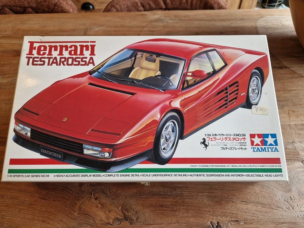 Tamiya 1/24 24059 - 1200 Ferrari Testarossa modelbouw, Hobby & Loisirs créatifs, Modélisme | Voitures & Véhicules, Enlèvement ou Envoi