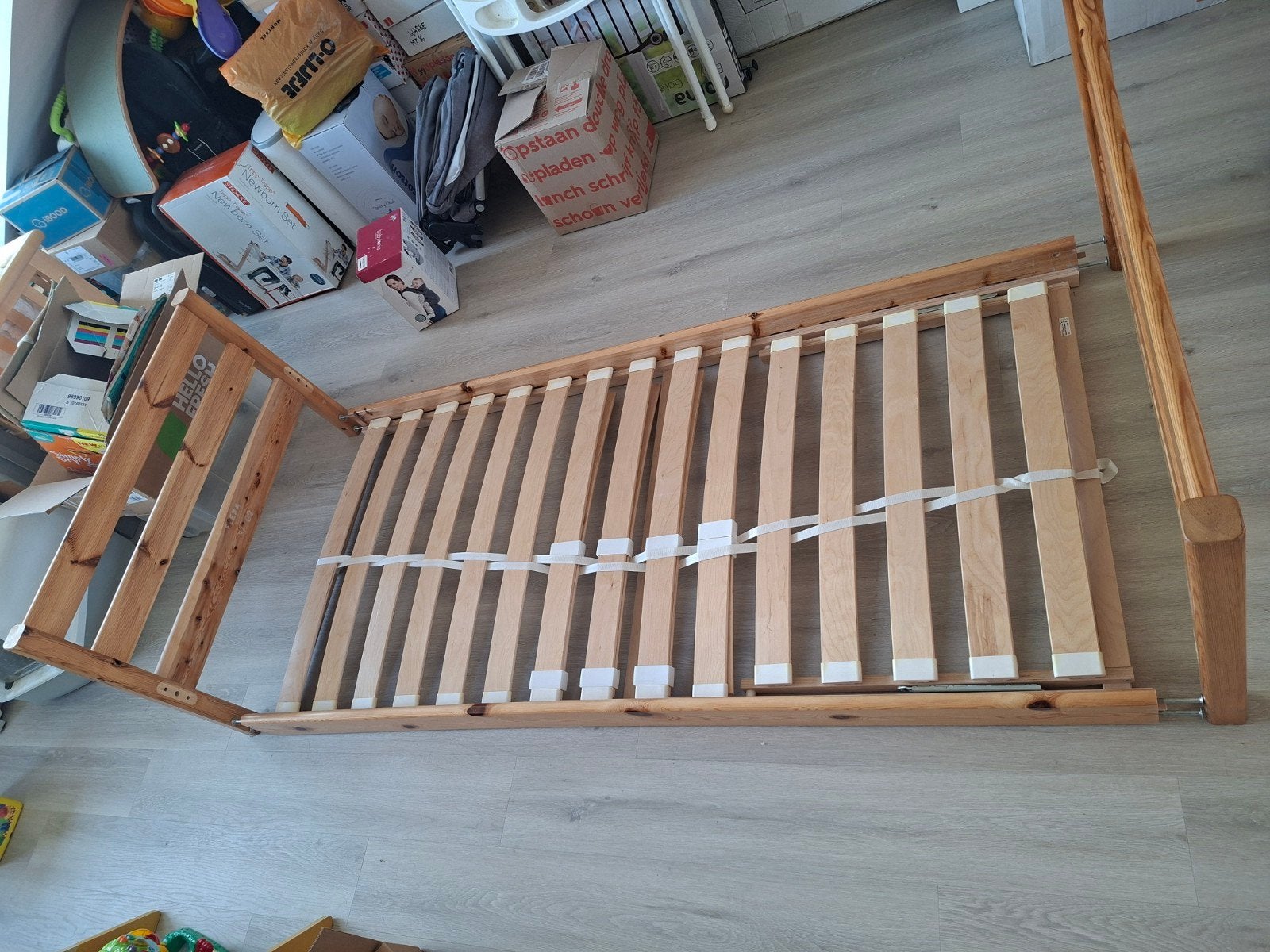 bed 90x200cm, Ophalen, 90 cm, Eenpersoons, Bruin