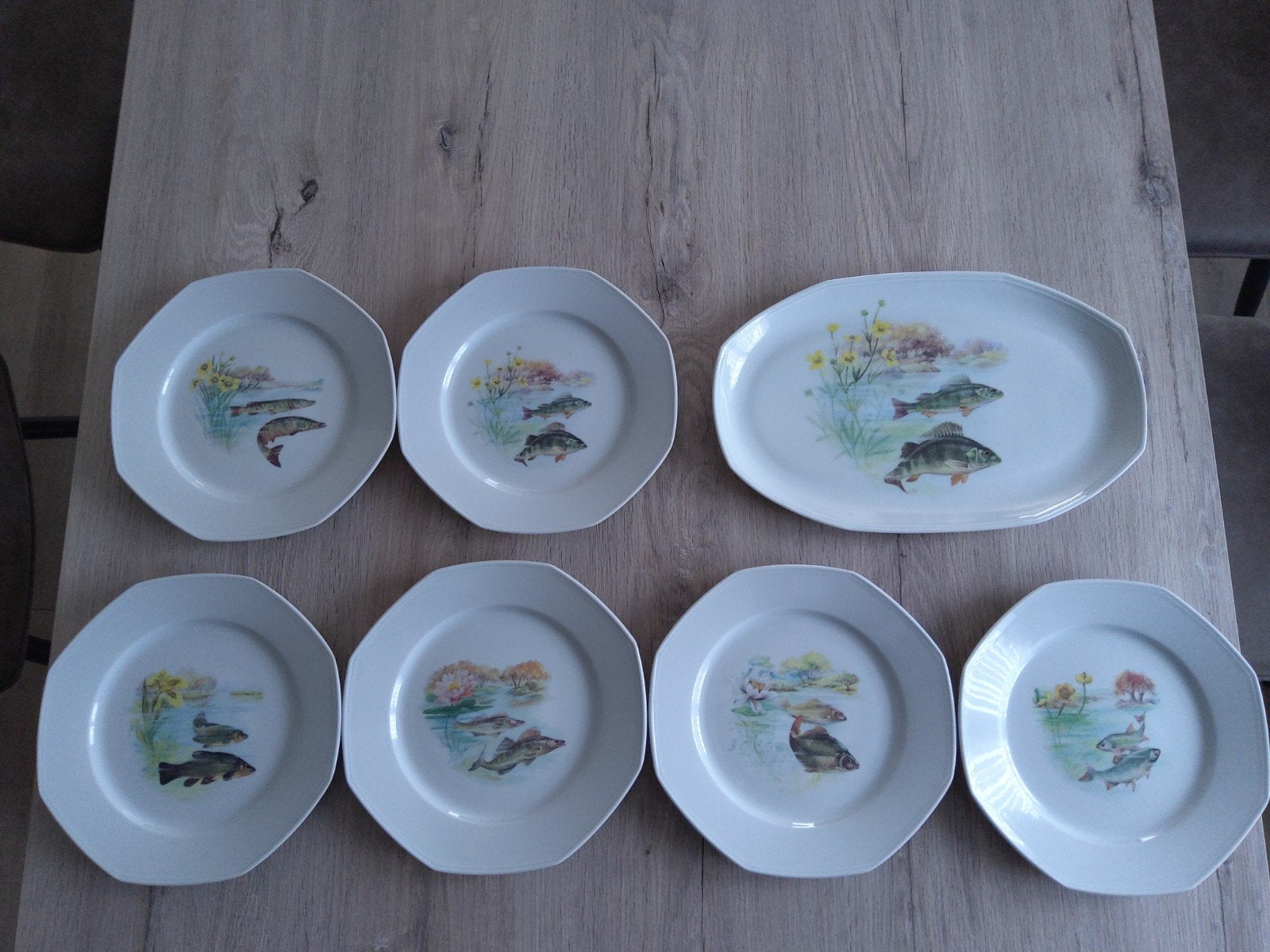 service à poissons octogonal en porcelaine de Limoges ., Enlèvement, Porcelaine
