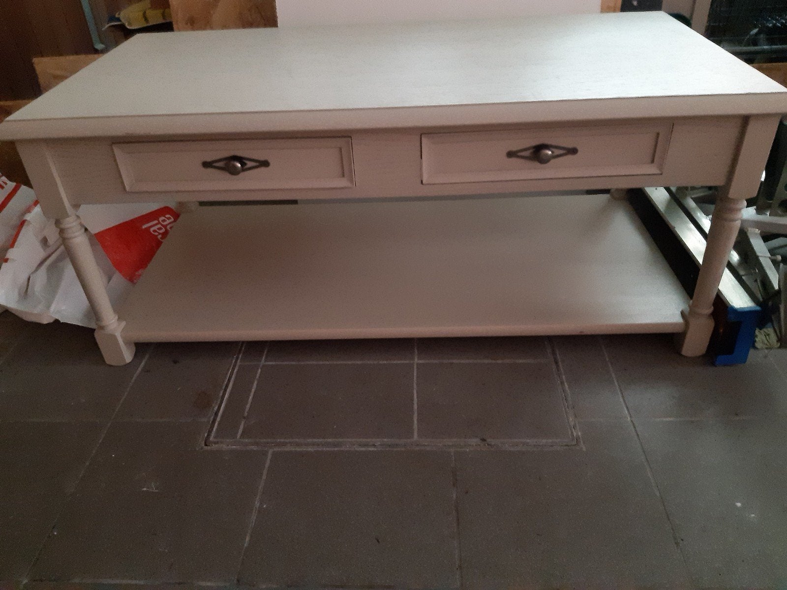 table basse country avec 2 tiroirs 1m20x60, Enlèvement