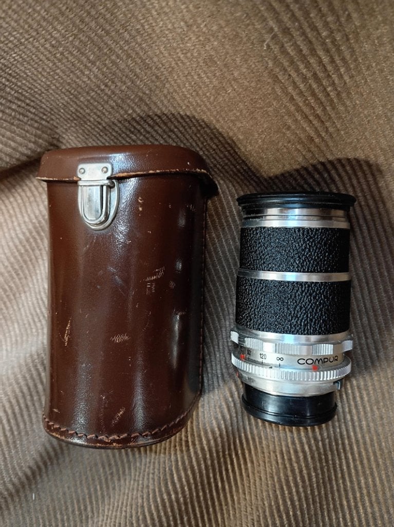 Lens voigtlander super -dynarex 1:4/135 compur, Voigtlander, 135 mm, Beschermhoes/tas, Telelens