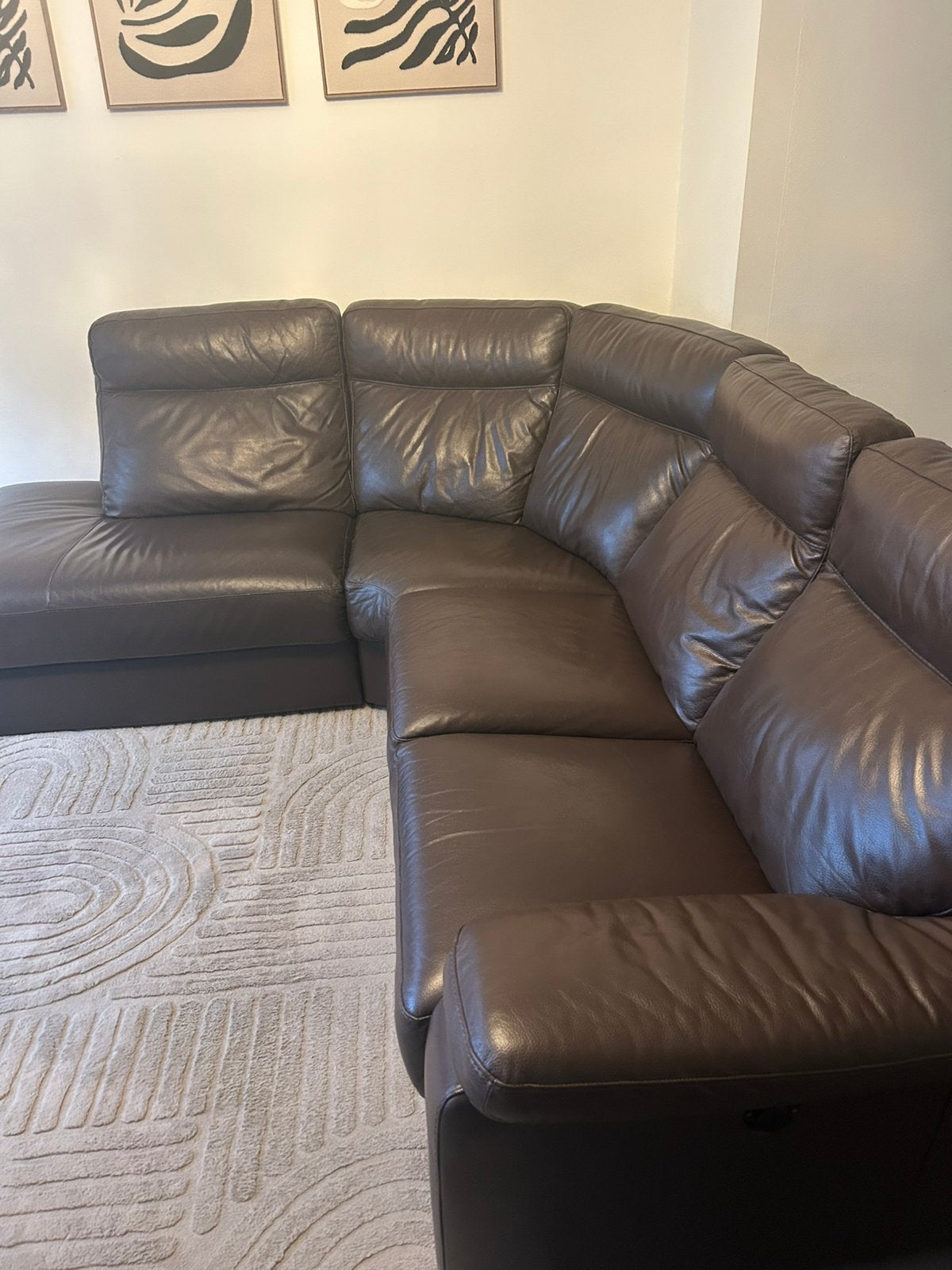 Château d'Ax lederen hoekbank met ELEKTRISCHE relaxfunctie, Enlèvement, Utilisé, Cuir