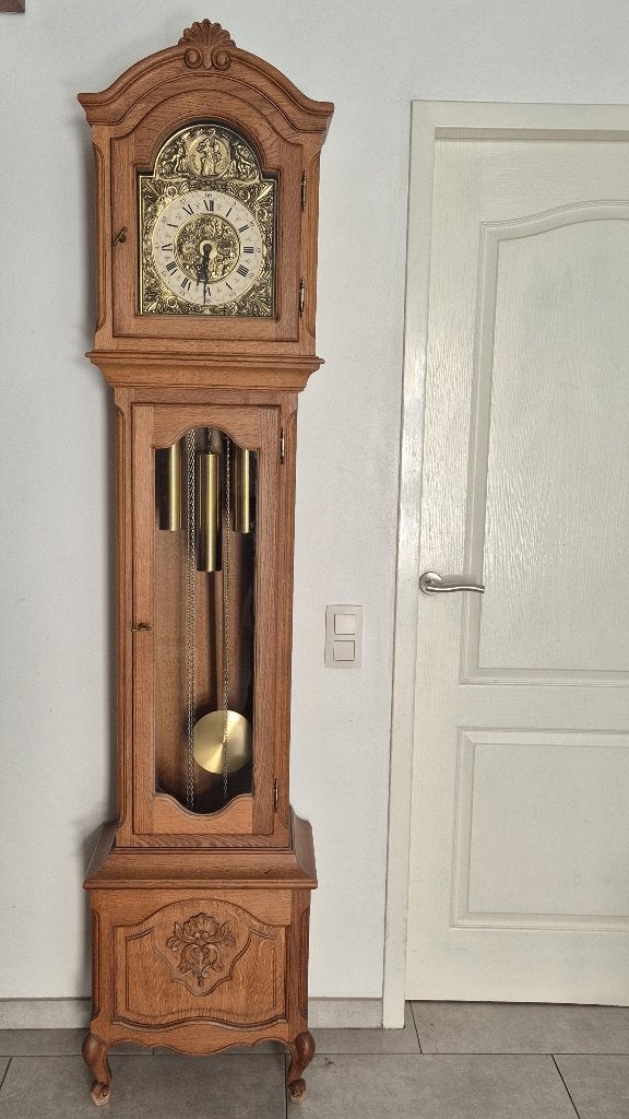 Mooie klok "Tempus" H = 2m 09 cm, staat werkt perfect =>, Antiek en Kunst, Antiek | Klokken, Ophalen